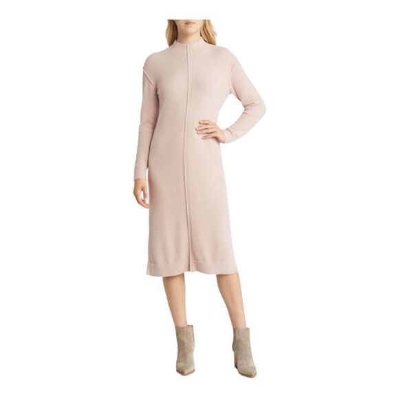 Caslon Pink Funnel Neck Long Sleeve Dress Women Size Small - Picture 1 of 15